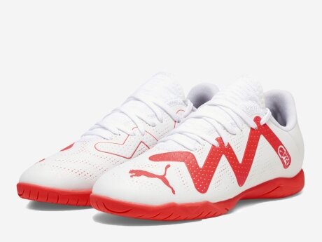 Kinder Fußballschuhe FUTURE PLAY IT Jr, PUMA WHITE-FIRE ORCHID, 11.5C