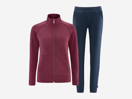 Damen Trainingsanzug ANYAW-ANZUG, shiraz/dunkelblau, 46