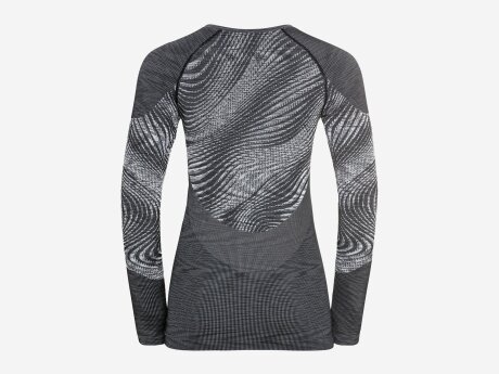 Damen Funktionswäsche BL TOP Crew neck, black - space dye, L