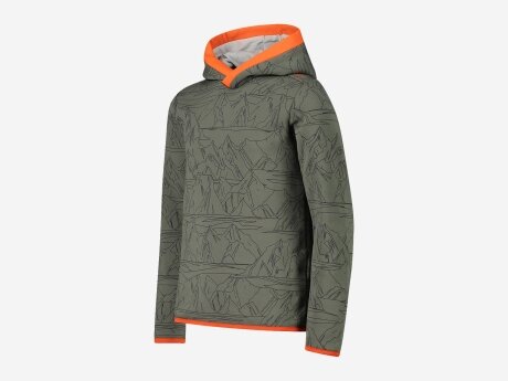 Kinder Skipullover SWEAT FIX HOOD, KAKI-ANTRACITE, 104