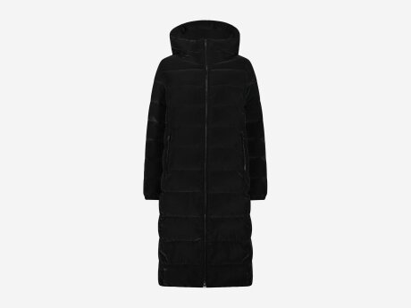 Damen Mantel LONG COAT FIX HOOD, NERO, 40