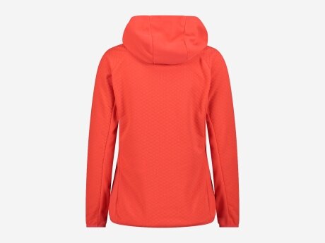 Damen Skipullover SWEAT FIX HOOD, RED FLUO, 40
