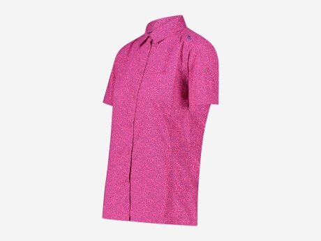 Damen Bluse Damen Kurzarm-shirt mit floralem Muster, FUXIA-PROVENZA, 46