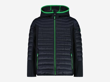 Kinder Winterjacke Gepolsterte Hybridjacke, ANTRACITE-DEEP MINT, 140