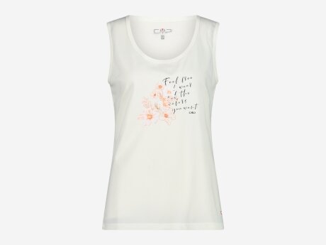 Damen T-Shirt SLEEVELESS, OFF WHITE-BITTER, 48