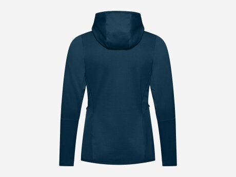 Damen Fleecejacke Monviso Hooded Grid Fleece Jacket, dark sea/white, 46