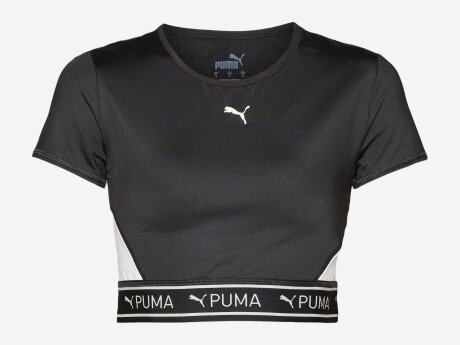 Damen T-Shirt STRONG BABY TEE - SHORT, PUMA Black, XS