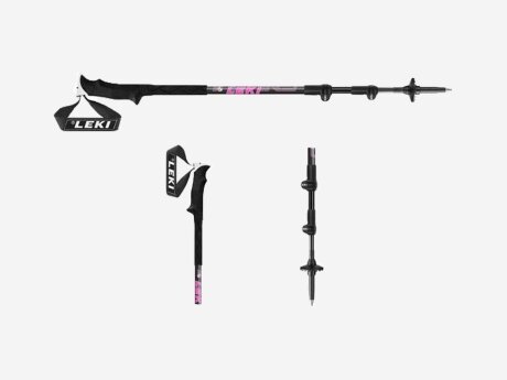 Unisex Wanderstöcke Peak 3, neonpink-schwrz-hellantrhazit, Einheitsgröße