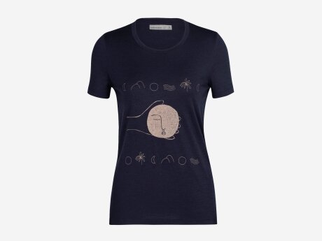 Damen T-Shirt Merino Tech Lite II Moon Sonnet, MIDNIGHT NAVY, XS