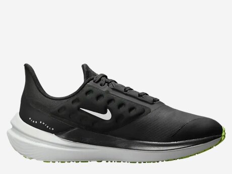 Herren Laufschuhe Air Winflo 9 Shield, BLACK/WHITE-DK SMOKE GREY-VOLT, 12