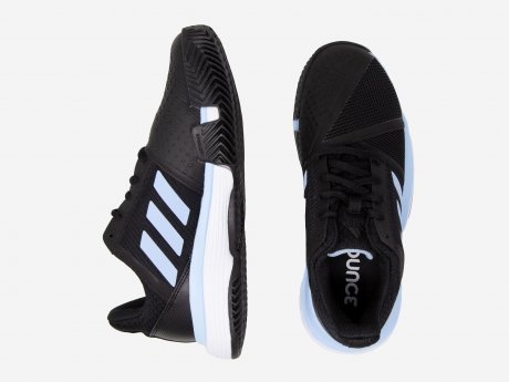 Damen Tennisschuhe CourtJam Bounce W, CBLACK/GLOBLU/FTWWHT, 5.5
