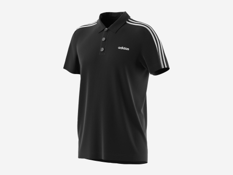 Herren T-Shirt Polo D2M CLA 3S, BLACK/WHITE, L