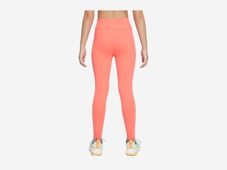 Kinder Leggings Tight One Dri-FIT High-Waisted, MAGIC EMBER/WHITE, L
