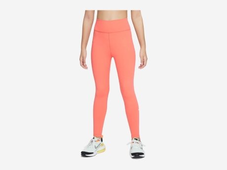 Kinder Leggings Tight One Dri-FIT High-Waisted, MAGIC EMBER/WHITE, L