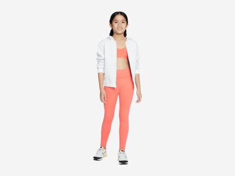 Kinder Leggings Tight One Dri-FIT High-Waisted, MAGIC EMBER/WHITE, L