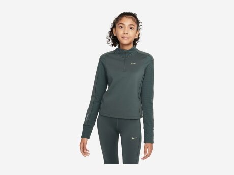 Kinder Pullover Therma-FIT Oberteil mit Halbreißverschluss, VINTAGE GREEN/OIL GREEN, S