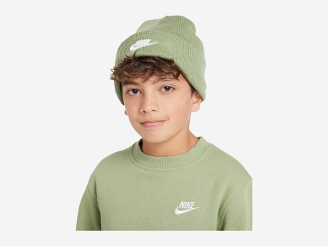 Kinder Mütze Peak Beanie, OIL GREEN/WHITE, -