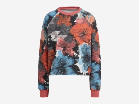 Damen Sweatshirt ALLOVER-PRINT, WONRED/MULTCO/WONRED, S