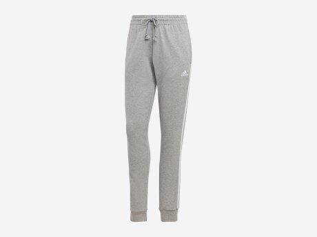 Damen Hose ESSENTIALS 3-STREIFEN FRENCH TERRY CUFFED, MGREYH/WHITE, L