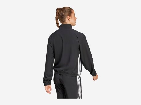 Damen Jacke Train Essentials 3-Streifen Warm-Up Trainingsjacke, BLACK/WHITE, L
