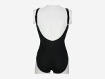Damen Badeanzug Streifen, schwarz/weiss, 38C