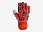 Herren Torwarthandschuhe Attrakt Grip Finger Support, bright red / future blue, 11