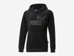 Kinder Pullover ESS Velour Hoodie, PUMA BLACK, 164