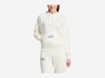 Damen Pullover Signature Graphic Embroidery French Terry Loose Hoodie, OWHITE, L