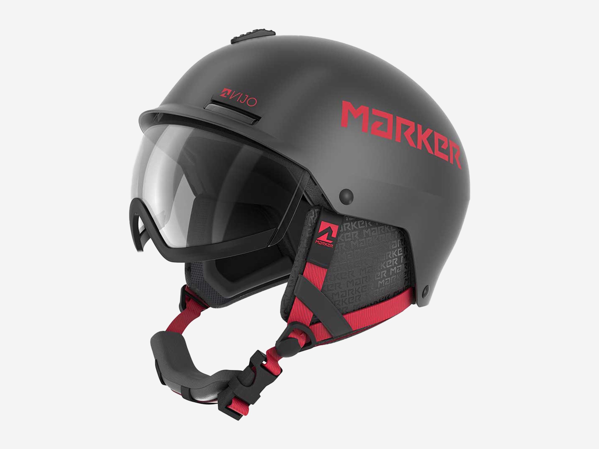 Kinder Skihelm VIJO+, BLACK/RED, 47