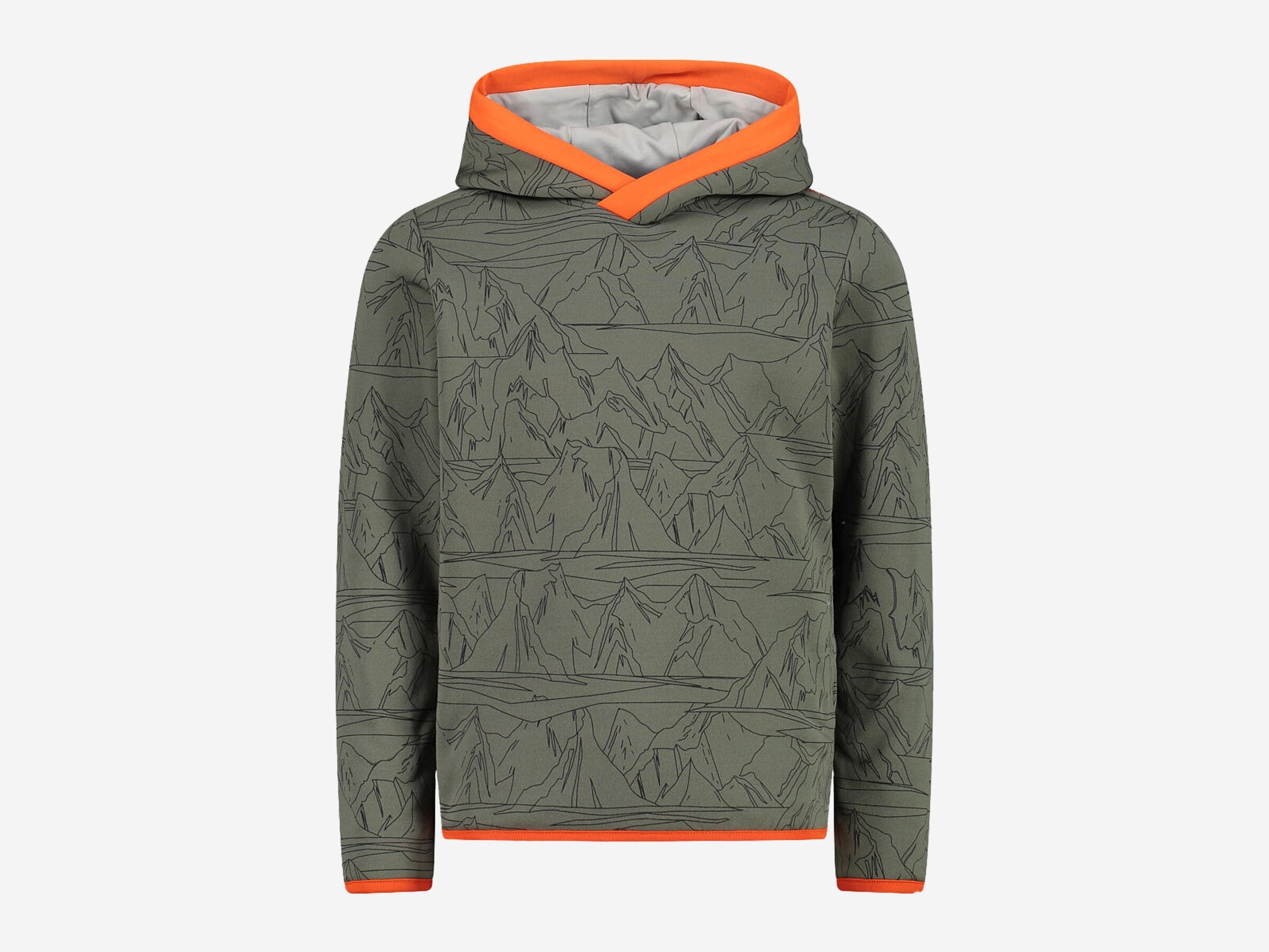 Kinder Skipullover SWEAT FIX HOOD, KAKI-ANTRACITE, 104
