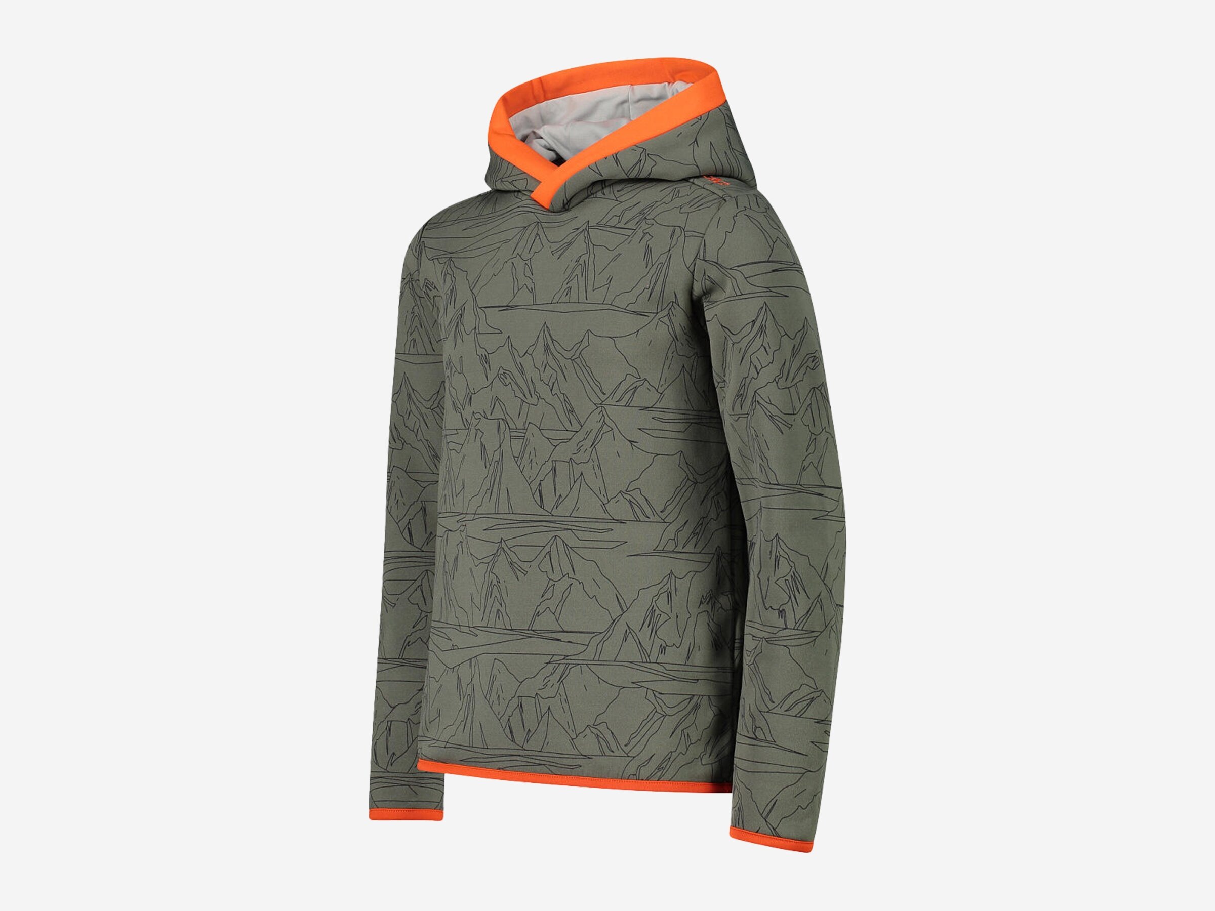 Kinder Skipullover SWEAT FIX HOOD, KAKI-ANTRACITE, 104