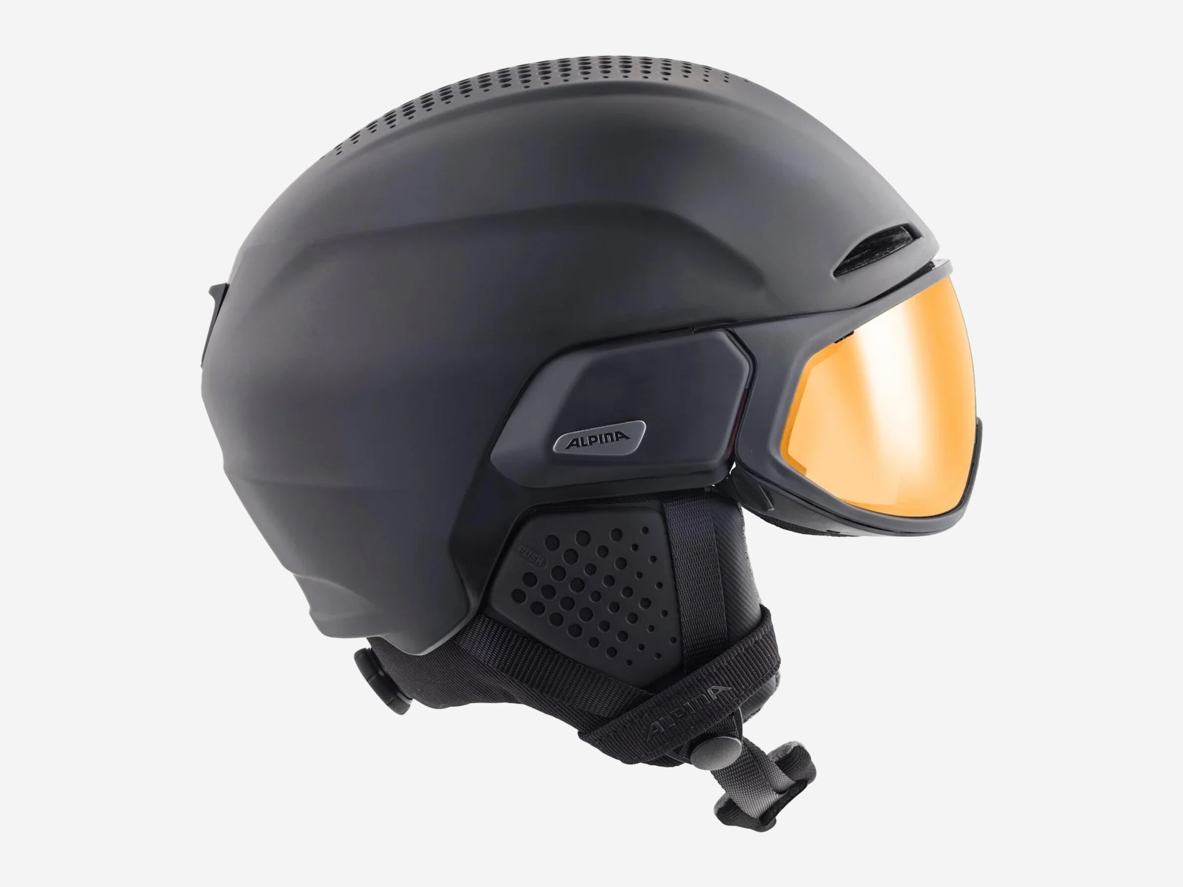 Unisex Skihelm ALTO Q-LITE, black matt (gold mirror), 55 Unisex Skihelm ALTO Q-LITE, black matt (gold mirror), 55