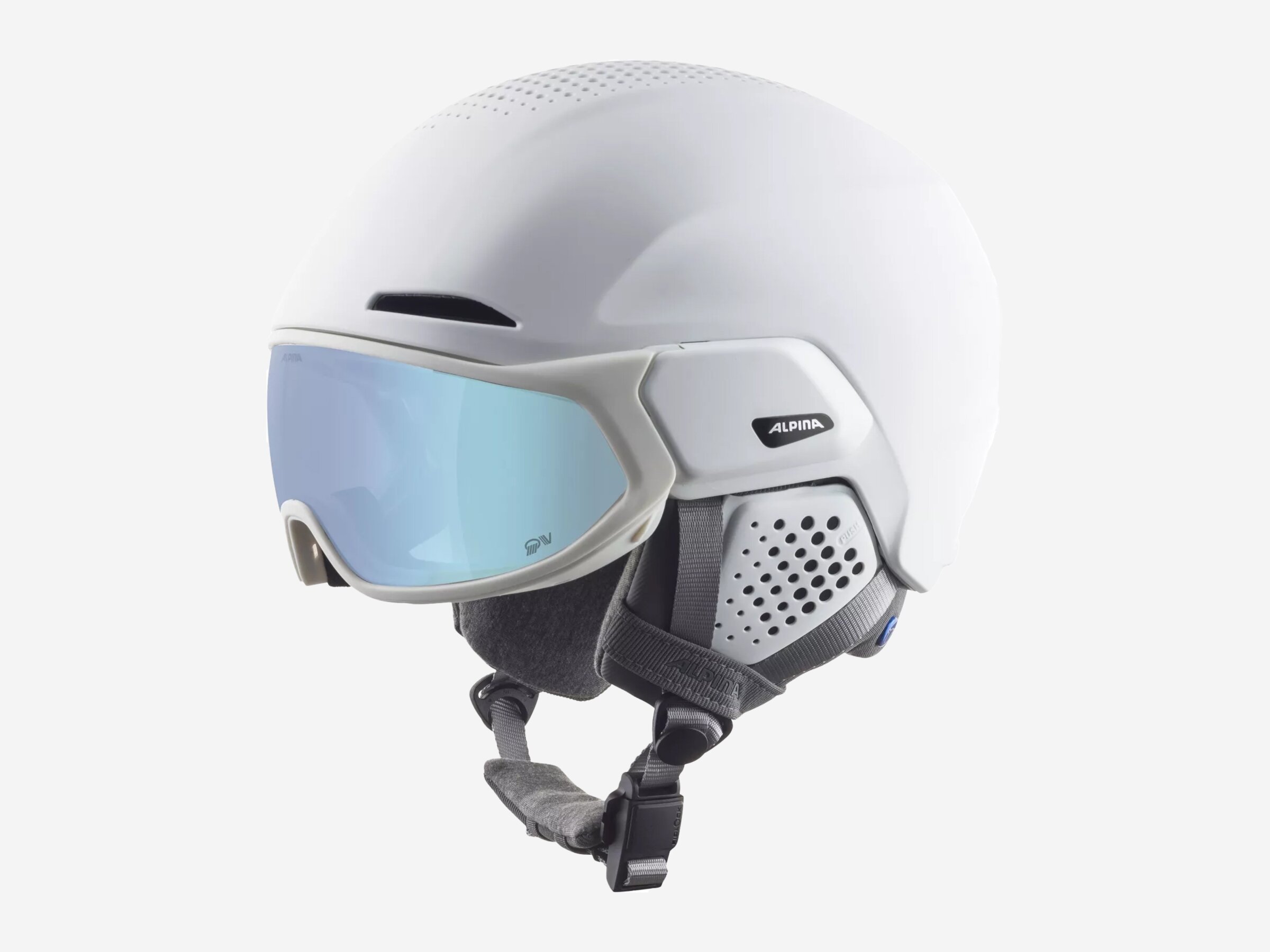 Unisex Skihelm ALTO QV, white matt (ice blue), 55