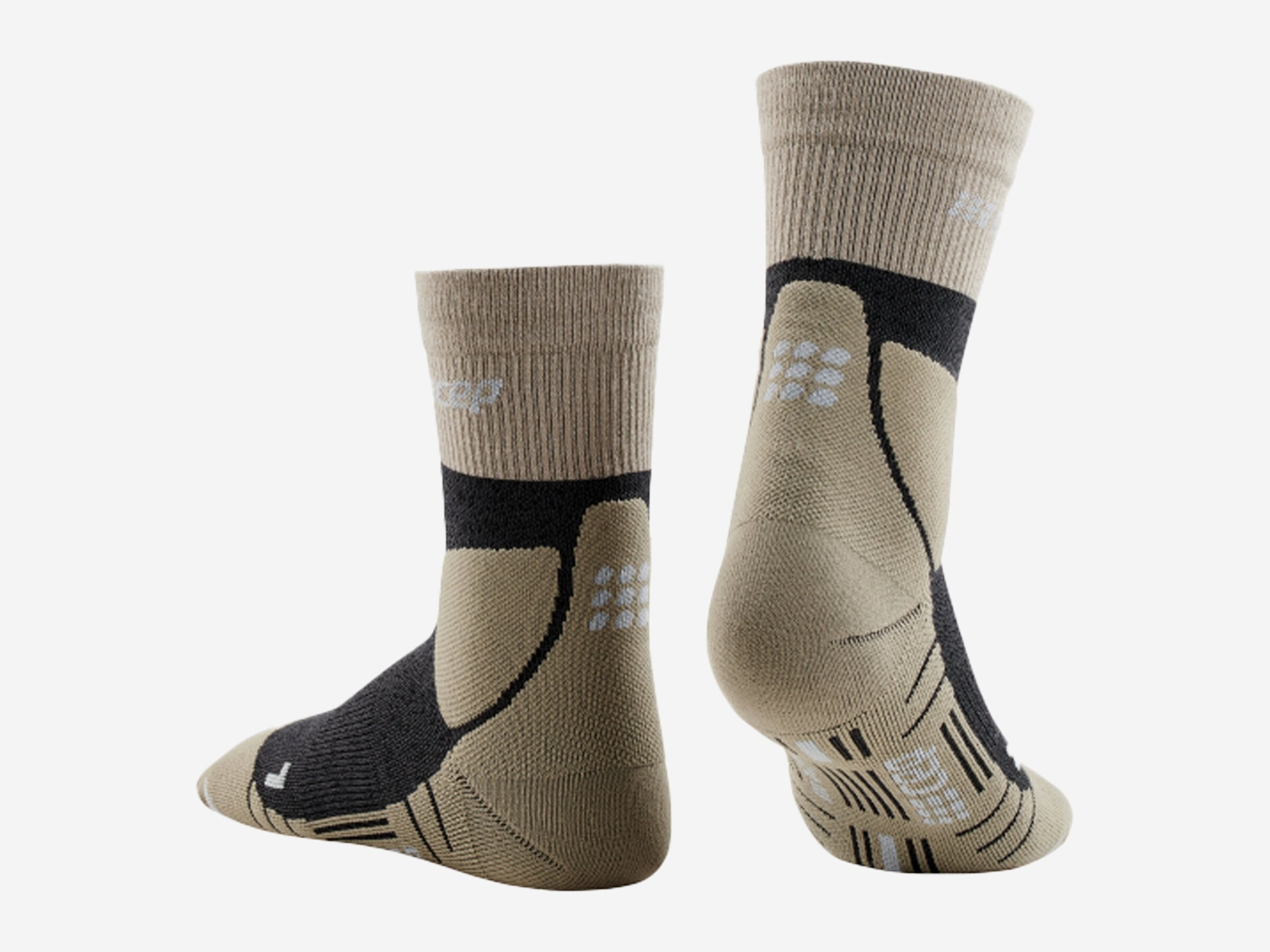 Damen Socken Hiking Merino Mid Cut, sand/grey, II